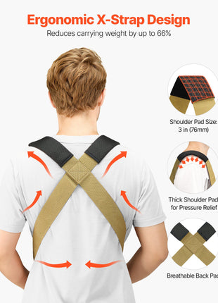 Moving Straps, Supports up to 1000 lbs, 2-Person Lifting and Moving System with 2 Harness Straps & 2 Load-bearing Straps, Adjustable Lifting Shoulder Straps Move Furniture Appliances Mattresses