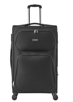 Softside Expandable Luggage with Spinner Wheels, 28-Inch Softside Checked Large Luggage, Lightweight Checked Suitcase with Expandable Zippered Pocket and TSA Lock, Black