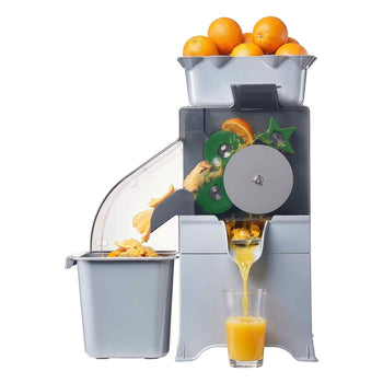 Commercial Orange Juicer Machine, Slow Masticating Juicer Extractor, 100W Electric Orange Juice Squeezer, Lemon Citrus Pomegranates Extractor, with Peel Collecting Bucket and PC Cover