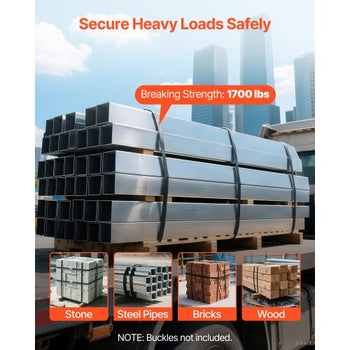 Steel Strapping Coil, 3/4 in x 0.02 in x 1640 ft, Metal Strapping Banding Roll Withstands Harsh Environment, 1700 lbs Break Strength, Heavy Duty Banding Pallet Strap Coil for Pallet Packing