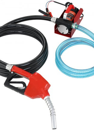 Diesel Fuel Transfer Pump Kit  12V 10 GPM DC with Automatic Shut-off Nozzle Hose, Portable Electric Self-Priming Fuel Transfer Extractor Pump Kit  for Diesel, Kerosene, Machine, Transformer Oil