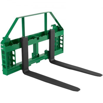 Pallet Fork Frame Attachment with 48-inch Skid Steer Forks for JD Tractors