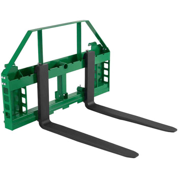 Pallet Fork Frame Attachment with 48-inch Skid Steer Forks for JD Tractors