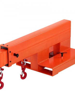 Forklift Jib Boom Crane, 5500 lbs Capacity, Forklift Mobile Crane Lifting Hoist with 2 Hooks, Manual Telescopic 47.2-73.5 in, Boom Attachment Towing Handling Equipment for Warehouse & Factories