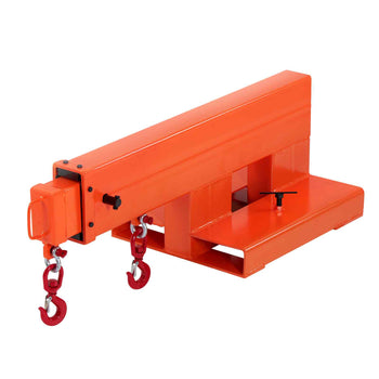 Forklift Jib Boom Crane, 5500 lbs Capacity, Forklift Mobile Crane Lifting Hoist with 2 Hooks, Manual Telescopic 47.2-73.5 in, Boom Attachment Towing Handling Equipment for Warehouse & Factories