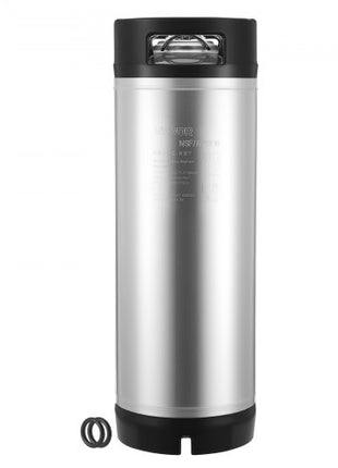 Corny Keg, 5 Gallon Ball Lock Keg, SUS304 Cold Brew Kegs with Dual Rubber Handles & Heavy-Duty Rubber Bottom, Brewing Equipment for Home Brewing Party, 1 PCS