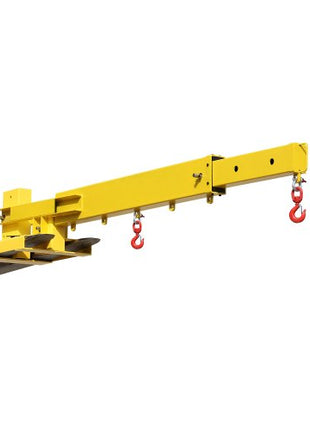 Forklift Jib Boom Crane, 6000lbs Capacity, Manual Telescoping Boom Extends Up to 56.1 inches, Forklift Mobile Crane with 2 Hooks, Adjustable Forklift Crane Attachment for Warehouse, Factories