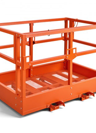 Mesh Telehandler Work Platform, 48 x 73.9 Inch, Man Safety Basket, 2000 lbs Capacity, Forklift Telehandler Attachment, Safety Cage, Heavy Duty Carbon Steel, for Most Aerial Jobs Lifting Loader