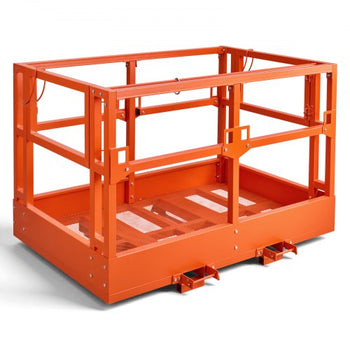 Mesh Telehandler Work Platform, 48 x 73.9 Inch, Man Safety Basket, 2000 lbs Capacity, Forklift Telehandler Attachment, Safety Cage, Heavy Duty Carbon Steel, for Most Aerial Jobs Lifting Loader