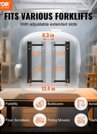 Universal Forklift Seat,Tractor Seat with Adjustable Angle Back, Micro Switch and Seatbelt,Wrap-around Forklift Seat for Tractor Loader Excavator