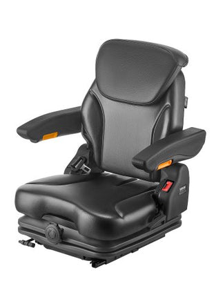 Universal Forklift Seat, Tractor Suspension Seat with Adjustable Back, Armrest, Headrest & Safety Belt, Secure Fold Down Tractor Seat with Micro Switch, Lawnmower Seat for Skid Loader Bulldozer