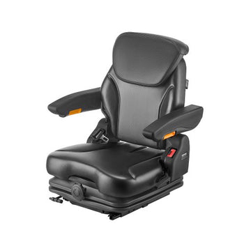 Universal Forklift Seat, Tractor Suspension Seat with Adjustable Back, Armrest, Headrest & Safety Belt, Secure Fold Down Tractor Seat with Micro Switch, Lawnmower Seat for Skid Loader Bulldozer