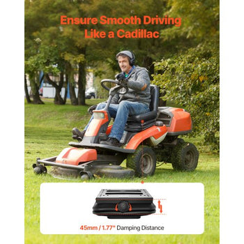 Seat Suspension Kit Without Seat Slider Track, Universal Air Ride Seat Suspension for Zero Turn Lawn Mower, with Dustcover, Tractor Seat Suspension ýKit for Forklift, Bulldozers