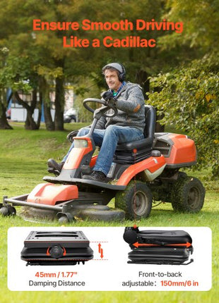 Seat Suspension Kit With Seat Slider Track, Universal Seat Suspension with Dust Cover, 6in Front-to-Back Adjustable, Tractor Seat Suspension ýKit for Zero Turn Lawn Mower, Forklift