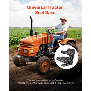 Universal Forklift Seat Wrap Around, Universal Tractor Seat with Micro Switch, Adjustable Tractor Suspension Seat with Tilt Fits for John Deere, Ford, Massey Ferguson, New Holland Tractor