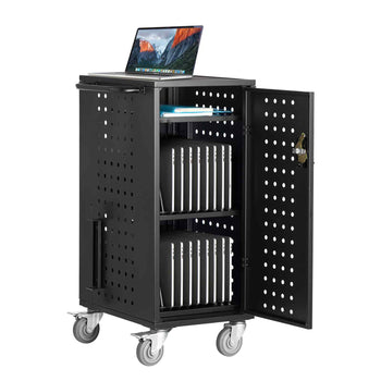 Laptop Cart, 20 Device Mobile Charging Cart, Up to 15.6 in Screen Size, Office and Classroom Mobile Charging Cart, for Chromebook, Tablet and Laptop