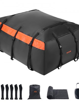 Car Rooftop Cargo Carrier Bag, 23 Cubic Feet Roof Cargo Carrier, Heavy Duty 840D PVC 100% Waterproof Car Roof Luggage Bag for All Vehicle with/without Rack- with Lock, Anti-Slip Mat, 6 Door Hook