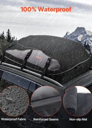 Car Rooftop Cargo Carrier Bag, 21 Cubic Feet Cargo Carrier for Car Roof, 100% Waterproof 900D Oxford Cloth Roof Luggage Bag for All Vehicle with/without Rack- with Lock, Non-Slip Mat, Door Hooks
