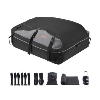 Car Rooftop Cargo Carrier Bag, 21 Cubic Feet Cargo Carrier for Car Roof, 100% Waterproof 900D Oxford Cloth Roof Luggage Bag for All Vehicle with/without Rack- with Lock, Non-Slip Mat, Door Hooks