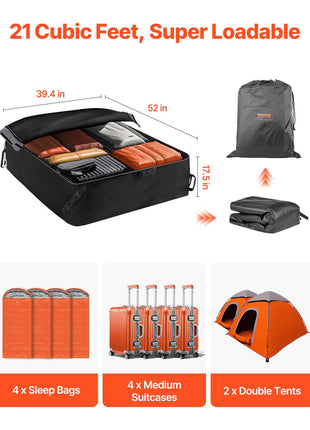 Car Rooftop Cargo Carrier Bag, 21 Cubic Feet Cargo Carrier for Car Roof, 100% Waterproof 900D Oxford Cloth Roof Luggage Bag for All Vehicle with/without Rack- with Lock, Non-Slip Mat, Door Hooks