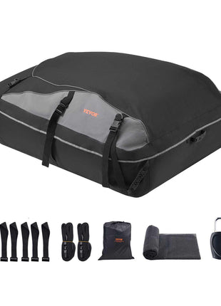Car Rooftop Cargo Carrier Bag, 21 Cubic Feet Cargo Carrier for Car Roof, 100% Waterproof 900D Oxford Cloth Roof Luggage Bag for All Vehicle with/without Rack- with Lock, Non-Slip Mat, Door Hooks