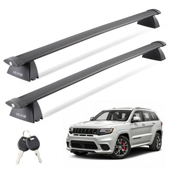 Roof Rack Cross Bars, Fits Jeep Grand Cherokee 2011-2021 (With Grooved Side Rails), 200 LBS Capacity, Lockable Heavy Duty Aluminum Crossbar Racks Roof Rail Rooftop Luggage Canoe