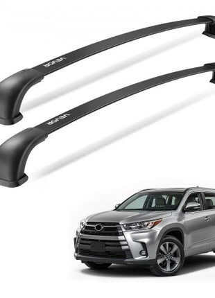 Cross Bars Roof Racks, 165lbs Capacity, Compatible with Toyota Highlander 2014-2019 XLE, Limited, SE with Flush Roof Rails, Heavy Duty Aluminum Crossbar Racks Roof Rail Rooftop Luggage Canoe