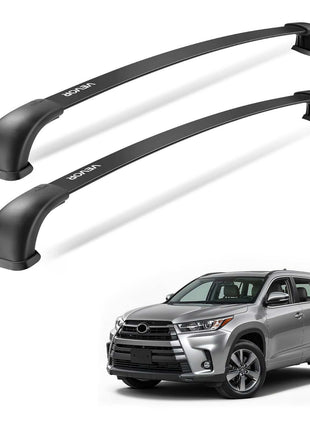 Cross Bars Roof Racks, 165lbs Capacity, Compatible with Toyota Highlander 2014-2019 XLE, Limited, SE with Flush Roof Rails, Heavy Duty Aluminum Crossbar Racks Roof Rail Rooftop Luggage Canoe
