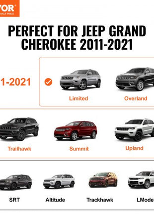 Roof Rack Cross Bars, Compatible with 2011-2021 Jeep Grand Cherokee with Grooved Side Rails, 200lbs Load Capacity, Aluminum Crossbars with Locks, for Rooftop Cargo Carrier Bag Luggage Kayak Bike