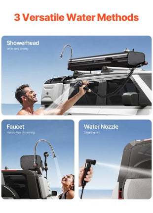 Roof Rack Water Tank, 4.5 Gal, Multi-Dispensing Outdoor Tank with 2 Splash-Guard Panels & T-slot, High-Capacity Aluminum Tank with Pressurization Port, Fit for Trunks, Roll Bars, Crossbars