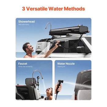 Roof Rack Water Tank, 4.5 Gal, Multi-Dispensing Outdoor Tank with 2 Splash-Guard Panels & T-slot, High-Capacity Aluminum Tank with Pressurization Port, Fit for Trunks, Roll Bars, Crossbars