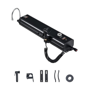 Roof Rack Water Tank, 4 Gal, Multi-Dispensing Outdoor Tank with 2 Splash-Guard Panels & T-slot, High-Capacity Aluminum Tank with Pressurization Port, Fit for Trunks, Roll Bars, Crossbars