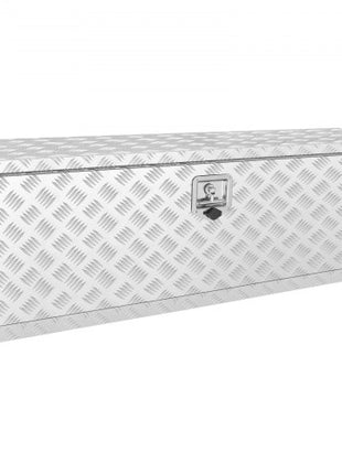 Underbody Truck Box, 48"×17"×18" Pickup Storage Box, Heavy Duty Aluminum Diamond Plate Tool Box with Lock and Keys, Waterproof Trailer Storage Box with T-Handle Latch for Truck, Van, Trailer