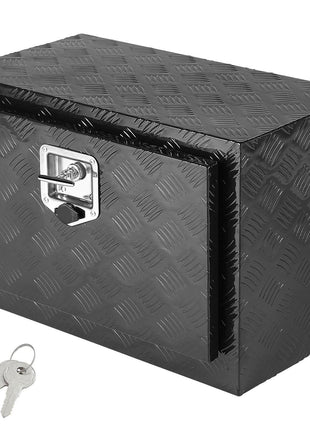 Underbody Truck Box, 24" x 17" x 18" Pickup Storage Box, Heavy Duty Aluminum Diamond Plate Tool Box with Lock and Keys, Waterproof Trailer Storage Box with T-Handle Latch for Truck, Van, Trailer