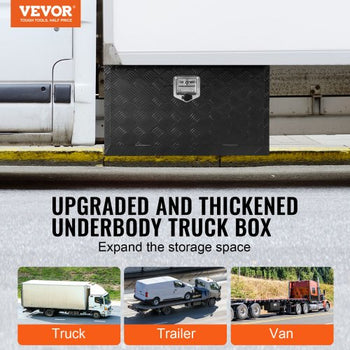 Underbody Truck Box, 30" x 14" x 16" Pickup Storage Box, Heavy Duty Aluminum Diamond Plate Tool Box with Lock and Keys, Waterproof Trailer Storage Box with T-Handle Latch for Truck, Van, Trailer