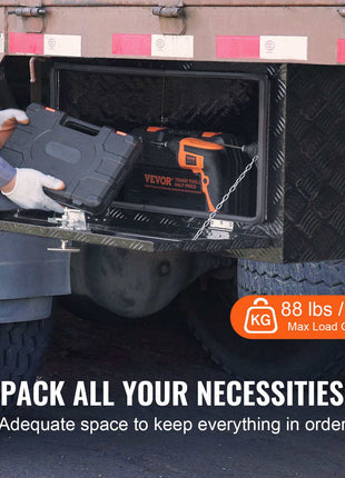 Underbody Truck Box, 36" x 14" x 16" Pickup Storage Box, Heavy Duty Aluminum Diamond Plate Tool Box with Lock and Keys, Waterproof Trailer Storage Box with T-Handle Latch for Truck, Van, Trailer