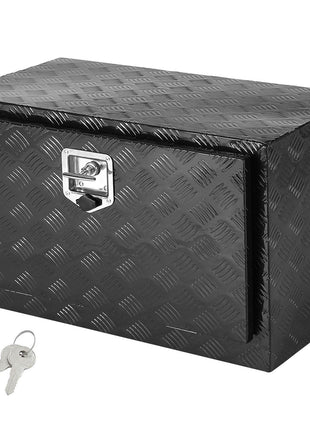 Underbody Truck Box, 36" x 17" x 18" Pickup Storage Box, Heavy Duty Aluminum Diamond Plate Tool Box with Lock and Keys, Waterproof Trailer Storage Box with T-Handle Latch for Truck, Van, Trailer