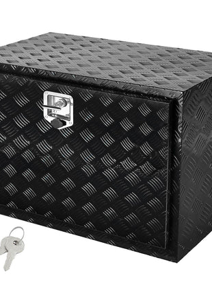 Underbody Truck Box, 48" x 17" x 18" Pickup Storage Box, Heavy Duty Aluminum Diamond Plate Tool Box with Lock and Keys, Waterproof Trailer Storage Box with T-Handle Latch for Truck, Van, Trailer