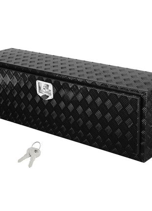 Underbody Truck Box, 60" x 17" x 18" Pickup Storage Box, Heavy Duty Aluminum Diamond Plate Tool Box with Lock and Keys, Waterproof Trailer Storage Box with T-Handle Latch for Truck, Van, Trailer