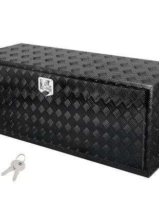 Underbody Truck Box, 60" x 24" x 24" Pickup Storage Box, Heavy Duty Aluminum Diamond Plate Tool Box with Lock and Keys, Waterproof Trailer Storage Box with T-Handle Latch for Truck, Van, Trailer