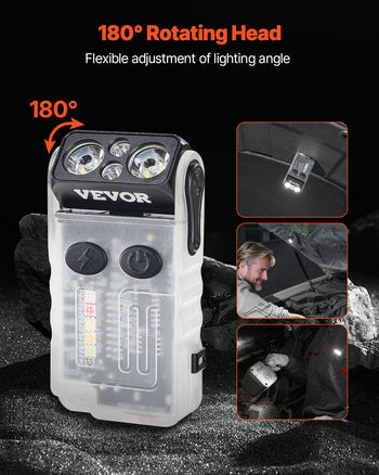 Rechargeable Keychain Flashlight, Mini LED Flashlight with 13 Lighting Modes, Portable Pocket Flashlight with Clip, Magnetic Tail & 180° Rotating Head for Everyday Carry, Camping, Emergencies