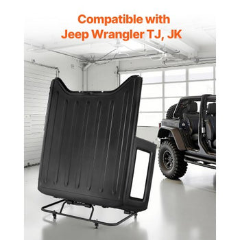 Hardtop Storage Cart, Moveable Sturdy Hard Top Cart, with 3-Adjustable Holes & Thickened Soft Padding, Hardtop Storage Rack with Powder Coating, Fit for Jeep Wrangler TJ, JK