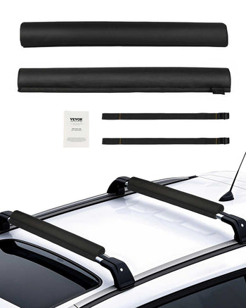 Soft Roof Rack Pads, 28" Universal Car Roof Rack Pads for Various Crossbars, 88LBS Load Capacity Luggage Kayak Carrier with 2 Tie Down Straps for SUPs Canoes Snowboards Paddle Boards