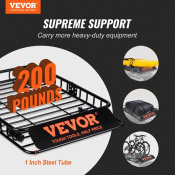 Roof Rack Cargo Basket, 51" x 36" x 5" Rooftop Cargo Carrier w/ 15 Cu Ft Waterproof Cargo Bag, 200 LBS Capacity Universal Rack Carrier for SUV, Truck