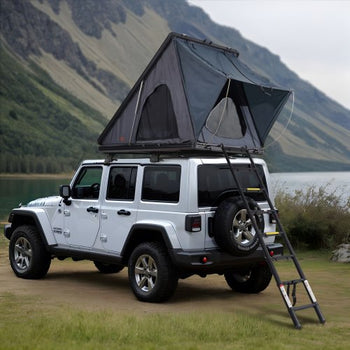 Rooftop Tent Hard Shell, Naturnest Rooftop Tent Hardshell for 2-3 Person, Hard Shell Roof Top Tent with Telescopic Ladder Thick Mattress, Waterproof Windproof for Jeep SUV Van Pickup Truck