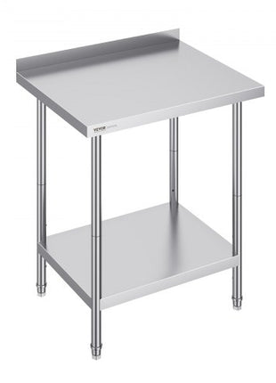 24 x 30 x 36 Inch Stainless Steel Work Table, Commercial Food Prep Worktable Heavy Duty Prep Worktable, Metal Work Table with Adjustable Height for Restaurant, Home and Hotel