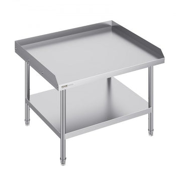 Stainless Steel Work Table, 30 x 36 x 26 Inch Commercial Food Prep Worktable, 3-Sided Backsplash Heavy Duty Prep Worktable, Metal Work Table with Adjustable Height for Restaurant Home Hotel