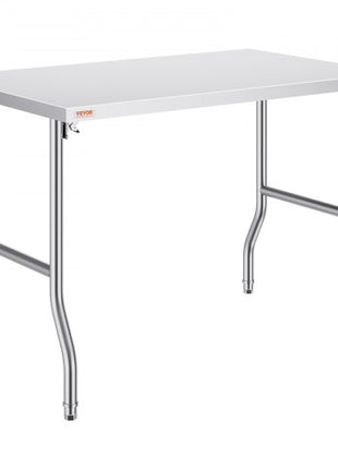 Folding Commercial Prep Table, 48 x 30 Inch Commercial Worktable Workstation, Heavy-duty Stainless Steel Folding Table with 300 lbs Load, Kitchen Work Table, for Home Kitchen Restaurant Garage