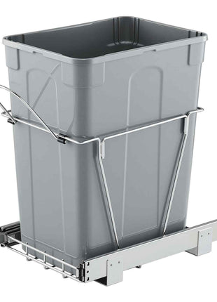 Pullout Trash Can for Kitchen Cabinets, 35 QT Garbage Waste Recycling Bin, Under Mount Waste Container, with Heavy Duty Metal Full Extension Sliding System and Handle, for Sink, Under Counter