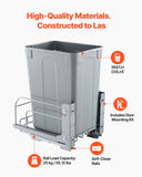Pullout Trash Can for Kitchen Cabinets, 35 QT Garbage Waste Recycling Bin, Under Mount Waste Container, with Heavy Duty Metal Soft Close Sliding System and Door Kit, for Sink, Under Counter